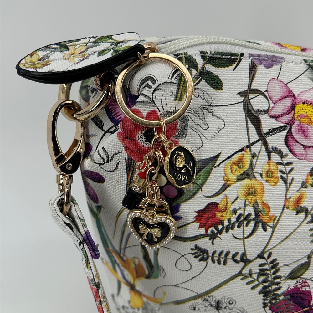 Imoshian Floral Spring Women's Shoulder Bag W Charm Adjustable Strap NWOT - Picture 4 of 9